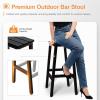 ODK 26 Inch Outdoor Bar Stools Set of 2, Patio Counter Height Stools with Weather Resistant Waterproof, Garden, Kitchen, Yard, Balcony, Black