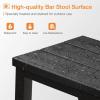 ODK 26 Inch Outdoor Bar Stools Set of 2, Patio Counter Height Stools with Weather Resistant Waterproof, Garden, Kitchen, Yard, Balcony, Black