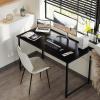 ODK 47.2 Inches Computer Desk for Home Office, Office Table for Small Spaces, Writing Desk with Headphone Hooks, Black