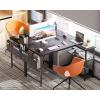 ODK 48 Inch Small L Shaped Gaming Computer Desk with Power Outlets, Corner Desk with Reversible Storage Shelves & PC Stand for Small Space, Modern Simple Home Office Table, Carbon Fiber Surface, Black(Black)
