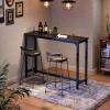 ODK 54 Inch Bar Table, Bar Height Pub Table, Counter Height Bar Table, Rectangular High Top Kitchen & Dining Counter Tables with Sturdy Legs & Easy-to-Clean Top, Indoor use, Rustic Brown(Black)