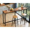 ODK 54 Inch Bar Table, Bar Height Pub Table, Counter Height Bar Table, Rectangular High Top Kitchen & Dining Counter Tables with Sturdy Legs & Easy-to-Clean Top, Indoor use, Rustic Brown(Vintage Brown)