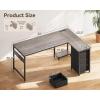 ODK 61” L Shaped Desk with 4 Drawers, Reversible Corner Desk with Storage, Gaming Table with Power Outlets, USB Ports, Computer Desk for Home Office, Study, Easy Assembly, Vintage Brown(Gray Oak)