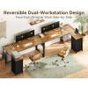 ODK 61” L Shaped Desk with 4 Drawers, Reversible Corner Desk with Storage, Gaming Table with Power Outlets, USB Ports, Computer Desk for Home Office, Study, Easy Assembly, Vintage Brown(Vintage)