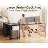 ODK 61” L Shaped Desk with 4 Drawers, Reversible Corner Desk with Storage, Gaming Table with Power Outlets, USB Ports, Computer Desk for Home Office, Study, Easy Assembly, Vintage Brown(Gray Oak)