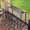 ODK 63 Inch Outdoor Bar Table, Patio Bar Height, Tall Bar Counter Pub Dining Table with Weather Resistant Waterproof Top for Hot Tub, Garden, Balcony, Poolside, Black