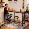 ODK 71 Inch Bar Table, Bar Height Pub Table, Counter Height Bar Table, Rectangular High Top Kitchen & Dining Counter Tables with Sturdy Legs & Easy-to-Clean Top, Black(Vintage Brown)