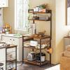 ODK Bakers Rack with Power Outlet, Coffee Bar with Storage 5-Tiers, Microwave Stand Kitchen Rack 16.5 * 23.6 * 59 inches, Kitchen Shelf, Rustic Brown