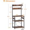 ODK Bakers Rack with Power Outlet, Coffee Bar with Storage 5-Tiers, Microwave Stand Kitchen Rack 16.5 * 23.6 * 59 inches, Kitchen Shelf, Rustic Brown