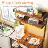 ODK Bakers Rack with Power Outlet, Coffee Bar with Storage 5-Tiers, Microwave Stand Kitchen Rack 16.5 * 31.5 * 59 inches, Kitchen Shelf, Rustic Brown