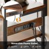 ODK Bakers Rack with Power Outlet, Coffee Bar with Storage 5-Tiers, Microwave Stand Kitchen Rack 16.5 * 31.5 * 59 inches, Kitchen Shelf, Rustic Brown