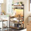 ODK Bakers Rack with Power Outlet, Coffee Bar with Storage 5-Tiers, Microwave Stand Kitchen Rack 16.5 * 31.5 * 59 inches, Kitchen Shelf, Rustic Brown