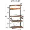 ODK Bakers Rack with Power Outlet, Coffee Bar with Storage 5-Tiers, Microwave Stand Kitchen Rack 16.5 * 31.5 * 59 inches, Kitchen Shelf, Rustic Brown