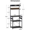 ODK Bakers Rack with Power Outlet, Coffee Bar with Storage 5-Tiers, Microwave Stand Kitchen rack 16.5 * 23.6 * 59 inches, Kitchen Shelf, Black