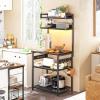 ODK Bakers Rack with Power Outlet, Coffee Bar with Storage 5-Tiers, Microwave Stand Kitchen rack 16.5 * 23.6 * 59 inches, Kitchen Shelf, Black