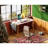ODK Computer Desk, 40 Inch Small Study Desk, Office Desk with Storage, Work Table with Headphone Hook for Small Space Home Office, White Marble + Gold Leg