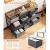 ODK Dresser with Charging Station, 52-Inch Long Dresser for Bedroom with 8 Storage Drawers, Fabric Dressers Chests of Drawers with Sturdy Steel Frame and Wooden Top, Vintage and Black(Vintage and Dark Grey)