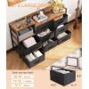 ODK Dresser with Charging Station, 52-Inch Long Dresser for Bedroom with 8 Storage Drawers, Fabric Dressers Chests of Drawers with Sturdy Steel Frame and Wooden Top, Vintage and Black(Vintage and Black)