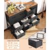 ODK Dresser with Charging Station, 57-Inch Long Dresser TV Stand for Bedroom, Large Dresser with 13 Storage Drawers, Chest of Drawers Easy-Pull Fabric Dressers for Living Room, Black and Vintage