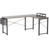 ODK L Shaped Desk, 66″ Computer Corner Desk, Gaming Desk, Home Office Writing Desk with Monitor Shelf, Space-Saving Workstation Table, Modern Simple Wooden Table, Gray Oak(Gray Oak)