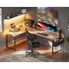 ODK L Shaped Desk, 66″ Computer Corner Desk, Gaming Desk, Home Office Writing Desk with Monitor Shelf, Space-Saving Workstation Table, Modern Simple Wooden Table, Gray Oak(Gray Oak)