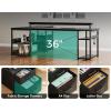 ODK L Shaped Gaming Desk with File Drawers, Reversible Computer Desk with Power Outlets & LED Lights, Home Office Desk with Storage Shelves, 61 Inch Bedroom Corner Desk with Monitor Stand, Black