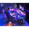 ODK L Shaped Gaming Desk with LED Lights & Power Outlets, 51″ Computer Desk with Full Monitor Stand, Corner Desk with Cup Holder, Gaming Table with Hooks, Black Carbon Fiber