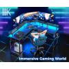 ODK L Shaped Gaming Desk with LED Lights & Power Outlets, 51″ Computer Desk with Full Monitor Stand, Corner Desk with Cup Holder, Gaming Table with Hooks, Black Carbon Fiber