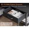 ODK Office Small Computer Desk: Home Table with Fabric Drawers & Storage Shelves, Modern Writing Desk, White, 48″x16″(Black)