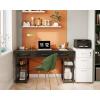 ODK Office Small Computer Desk: Home Table with Fabric Drawers & Storage Shelves, Modern Writing Desk, White, 48″x16″(Black)