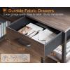 ODK Office Small Computer Desk: Home Table with Fabric Drawers & Storage Shelves, Modern Writing Desk, White, 48″x16″(Grey Oak)