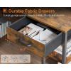 ODK Office Small Computer Desk: Home Table with Fabric Drawers & Storage Shelves, Modern Writing Desk, White, 48″x16″(Vintage)