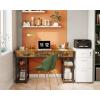 ODK Office Small Computer Desk: Home Table with Fabric Drawers & Storage Shelves, Modern Writing Desk, White, 48″x16″(Vintage)