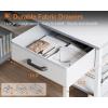 ODK Office Small Computer Desk: Home Table with Fabric Drawers & Storage Shelves, Modern Writing Desk, White, 48″x16″(White)