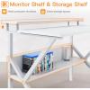 ODK Small Desk, 27.5 Inch Computer Desk for Small Spaces, Kids Desk with Storage, Study Table with Monitor Stand for Homeschool, Pink(Pure White)