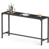 ODK 63 Inch Outdoor Bar Table, Patio Bar Height, Tall Bar Counter Pub Dining Table with Weather Resistant Waterproof Top for Hot Tub, Garden, Balcony, Poolside, Black