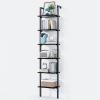 ODK 6-Tier Ladder Shelf, Book Shelf with Metal Frame, Bookcase for Living Room, Home Office, Kitchen & Bedroom, Space Saving Freestanding Organizer Rack, Black (10″ D x 24″ W x 87″ H)(Black)