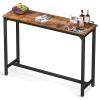 ODK 71 Inch Bar Table, Bar Height Pub Table, Counter Height Bar Table, Rectangular High Top Kitchen & Dining Counter Tables with Sturdy Legs & Easy-to-Clean Top, Black(Rustic Brown)