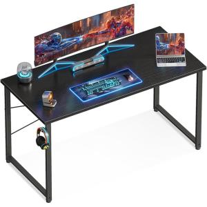 ODK 47.2 Inches Computer Desk for Home Office, Office Table for Small Spaces, Writing Desk with Headphone Hooks, Black