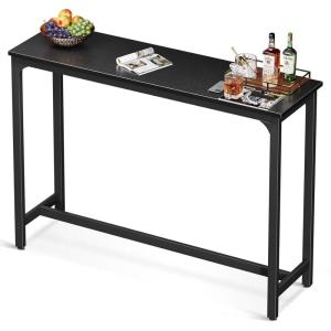 ODK 54 Inch Bar Table, Bar Height Pub Table, Counter Height Bar Table, Rectangular High Top Kitchen & Dining Counter Tables with Sturdy Legs & Easy-to-Clean Top, Indoor use, Rustic Brown(Black)
