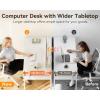 ODK Computer Desk with 6 Drawers, 40 Inch Small Desk with Storage, Reversible Desk with Headphone Hook for Home Office, Work Study Table for Bedroom, White(White)
