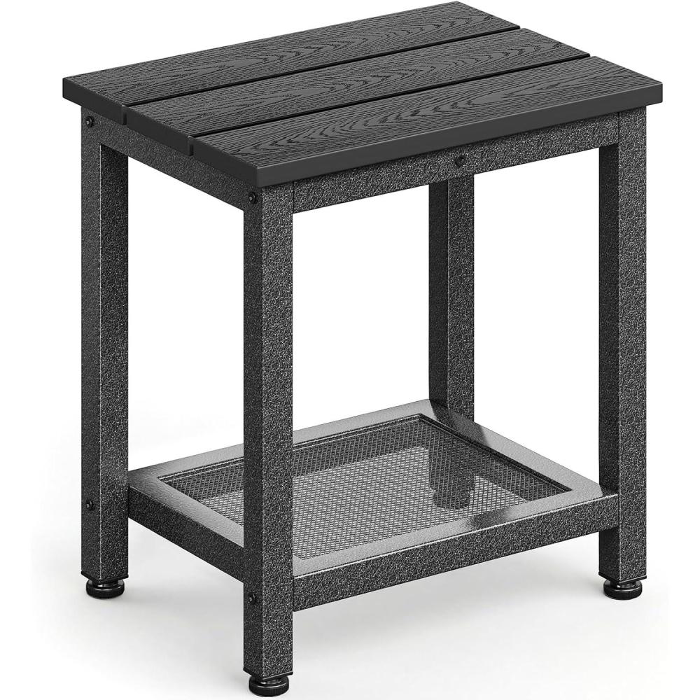 image:imageODK Outdoor Double Side Table Adirondack Patio End Table with WeatherResistant Waterproof Top for Hot Tub Garden Balcony Poolside BlackBlack