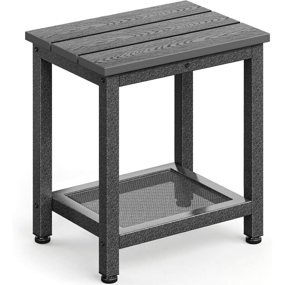 image:imageODK Outdoor Double Side Table Adirondack Patio End Table with WeatherResistant Waterproof Top for Hot Tub Garden Balcony Poolside BlackGrey