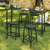 ODK 26 Inch Outdoor Bar Stools Set of 2, Patio Counter Height Stools with Weather Resistant Waterproof, Garden, Hot Tub, Kitchen, Yard, Balcony, Black