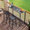 ODK 26 Inch Outdoor Bar Stools Set of 2, Patio Counter Height Stools with Weather Resistant Waterproof, Garden, Hot Tub, Kitchen, Yard, Balcony, Black
