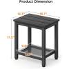 ODK Outdoor Double Side Table, Adirondack Patio End Table with Weather-Resistant Waterproof Top for Hot Tub Garden, Balcony, Poolside, Black(Black)