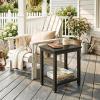 ODK Outdoor Double Side Table, Adirondack Patio End Table with Weather-Resistant Waterproof Top for Hot Tub Garden, Balcony, Poolside, Black(Black)
