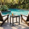 ODK Outdoor Side Tables Set of 2, Adirondack Patio End Table with Weather-Resistant Waterproof Top for Hot Tub Garden, Balcony, Poolside, 2PCS, Grey(Black)