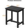 ODK Outdoor Side Tables Set of 2, Adirondack Patio End Table with Weather-Resistant Waterproof Top for Hot Tub Garden, Balcony, Poolside, 2PCS, Grey(Black)