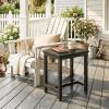 ODK Outdoor Side Tables Set of 2, Adirondack Patio End Table with Weather-Resistant Waterproof Top for Hot Tub Garden, Balcony, Poolside, 2PCS, Grey(Black)